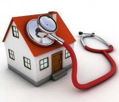 house with stethoscope